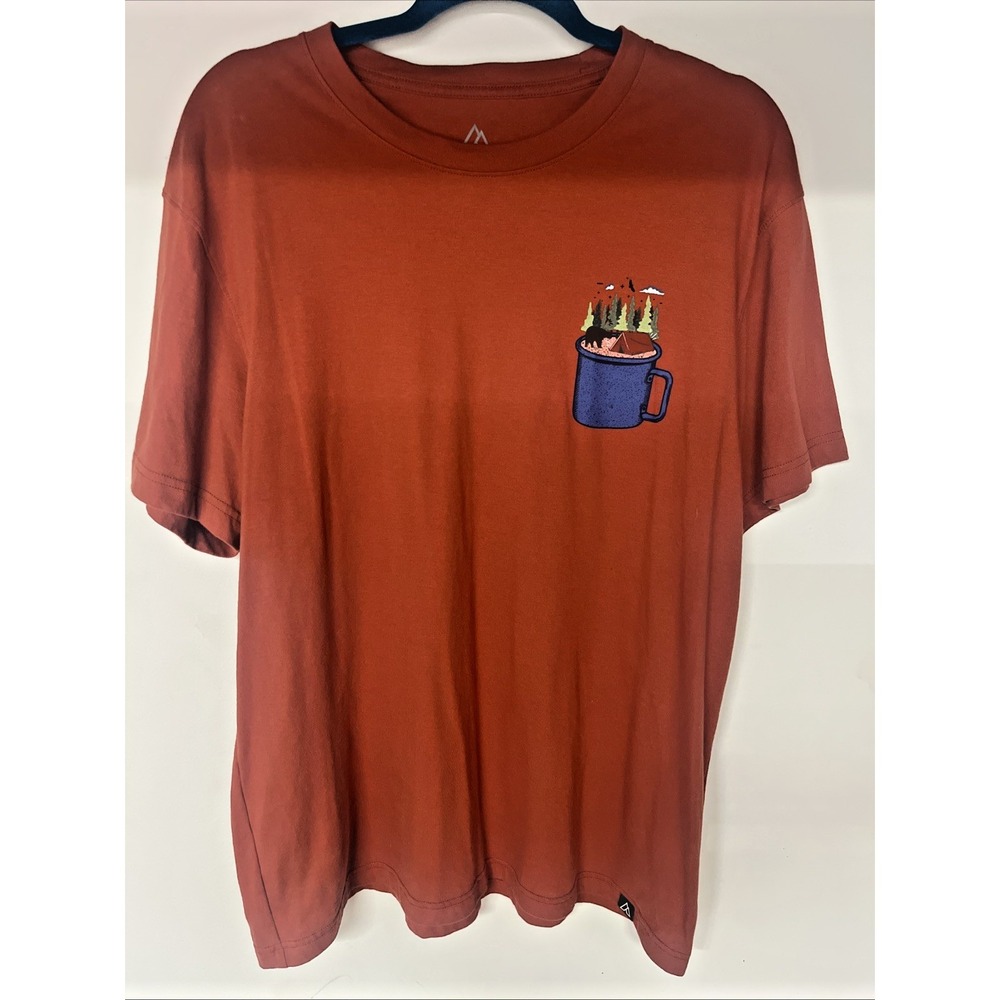 Alpine Design XL Camping Graphic Tee Burnt‎ Orange Bear Forest Camp Shirt